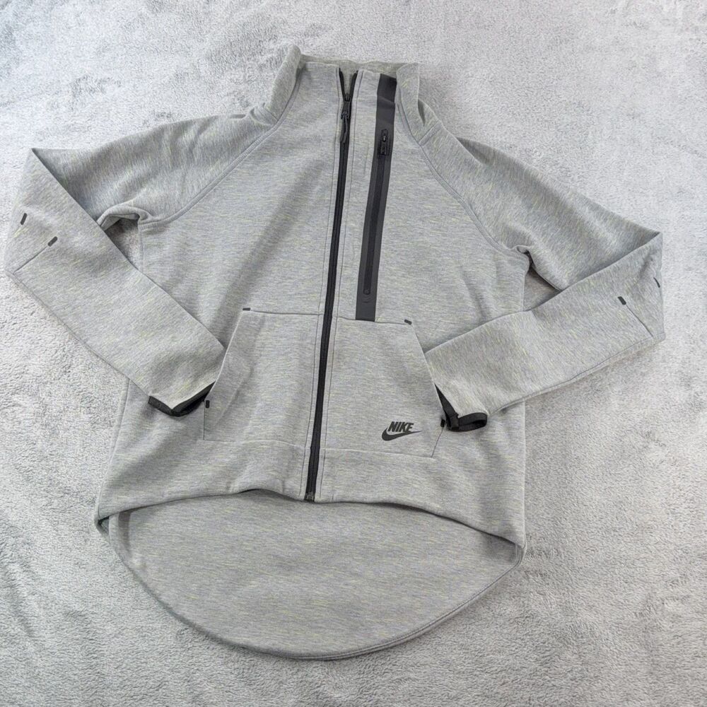 NIKE Tech Fleece Men's M Gray Full Zip Windbreaker Jacket Gym Running
